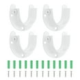 thumbnail image 1 of Soporte de barra de armario Uxcell, 4 piezas de soporte de flanja en forma de U de acero inoxidable para barra de 32 mm de diámetro, blanco, 1 of 7