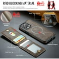 thumbnail image 4 of 2 in 1 Detachable Magnetic Phone Cases Compatible with iPhone 16 Pro Max Case with Card Holder Ring, Compatible with Magsafe Wallet, Leather Men 6.9'' RFID Blocking (Coffee,iPhone 16 Pro Max), 4 of 10