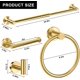 thumbnail image 3 of 5 Piezas Juego de Accesorios de Baño, Barra de Toalla de 23.6 Pulgadas+Soporte para Papel Higiénico +Toallero en Forma de Anillo+2 Ganchos (5, Dorado), 3 of 8