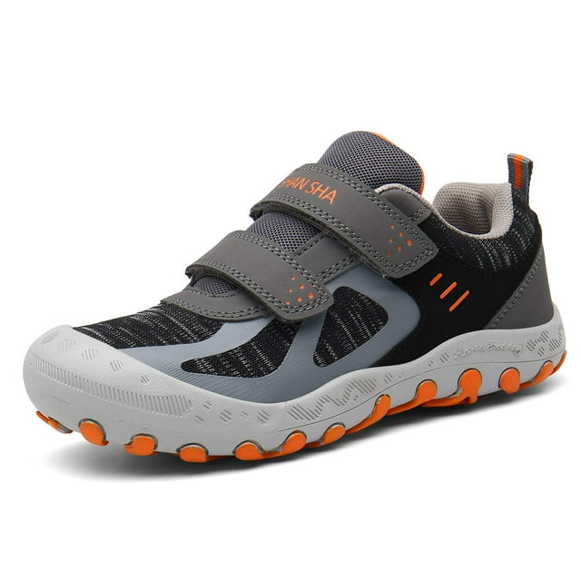 Zapatos de senderismo Mishansha para niños y niñas, zapatillas bajas, grises, 3