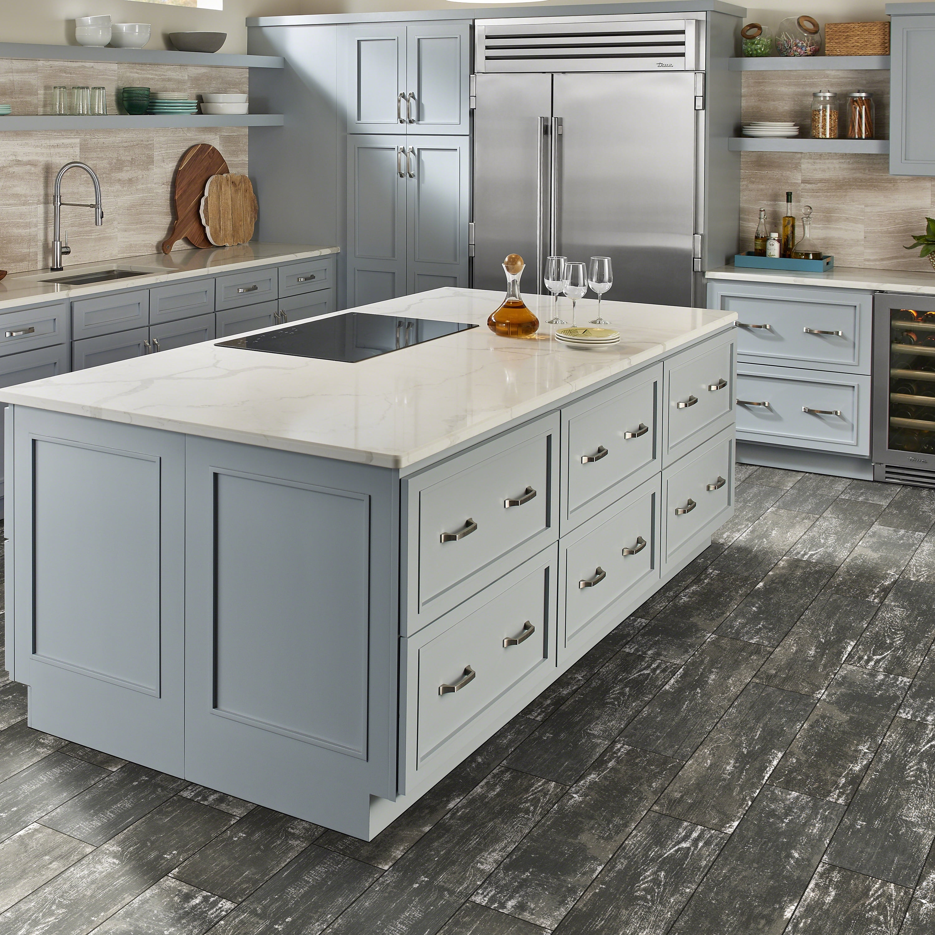 Vintage Silver 8 in. x 36 in. Glazed Porcelain Floor and Wall Tile (14 sq. ft. /case)