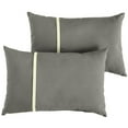thumbnail image 2 of Humble and Haute Humble + Haute Sunbrella Canvas Charcoal and Canvas Natural Small Flange Indoor/ Outdoor Lumbar Pillow, Set of 2, 2 of 5