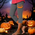 thumbnail image 2 of Bovemsi Compression Leggings for Women High Waist Stretchy Halloween Graphic Yoga Pants, 7/8 Length Slim Workout Running Leggings Vacation Outfits for Women XL Gray, 2 of 4