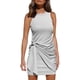thumbnail image 1 of Vestido de tirantes sin mangas informal de verano para mujer 2022 cuello redondo ceñido al cuerpo fruncido cintura con lazo Mini vestidos Xemadio WRHS-142-4, 1 of 1