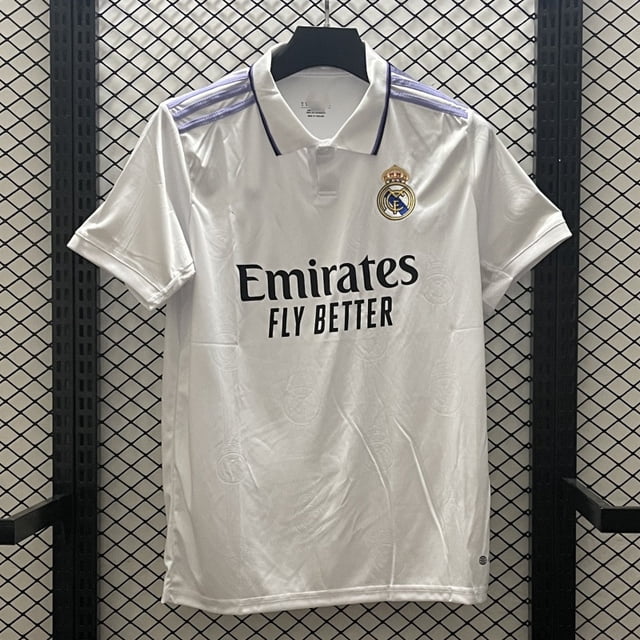 Camiseta Clásica De Manga Corta De Verano Blanca De Local Del Real Madrid De La Temporada 2223XL