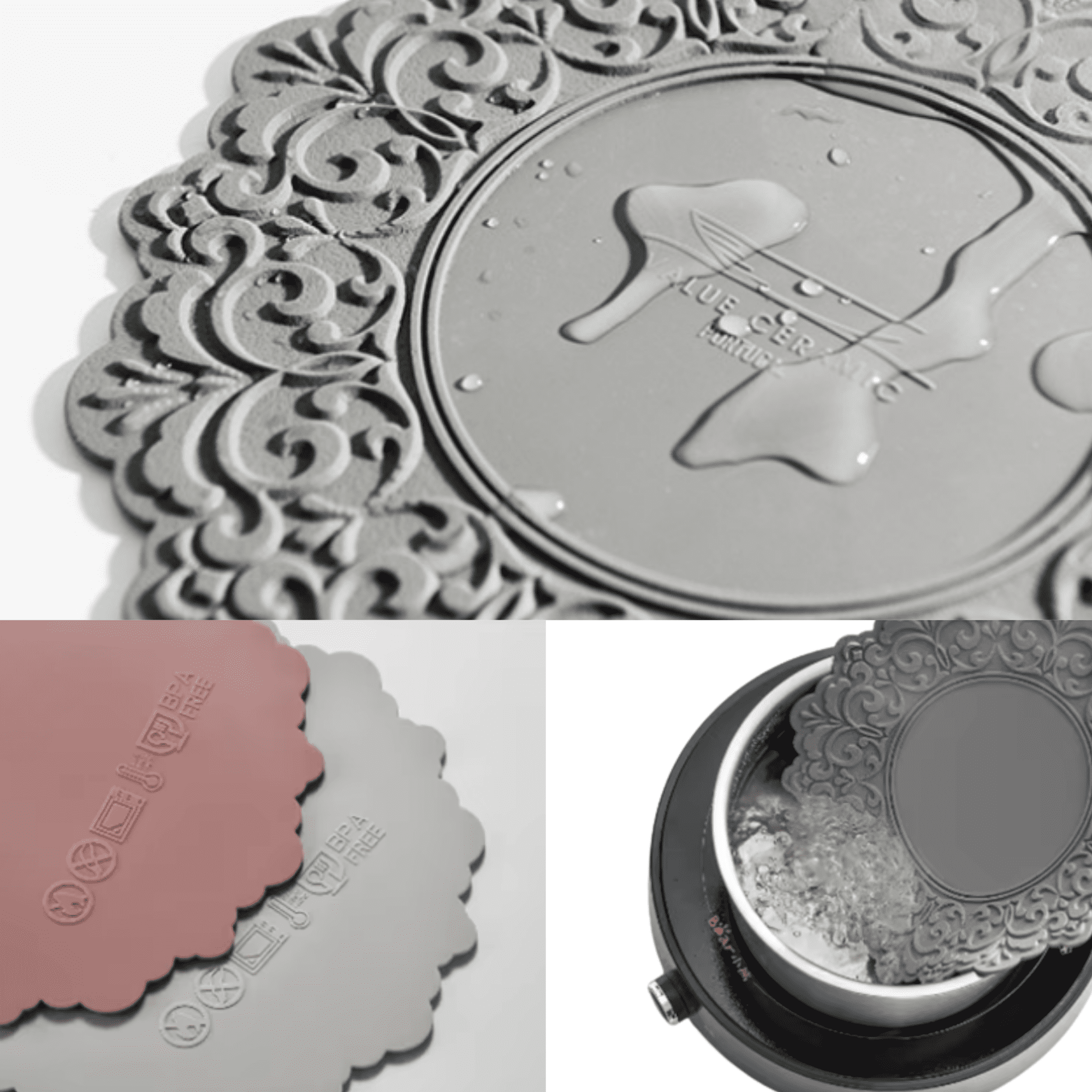 Belle Life 2-Pack 12-Inch Silicone Placemats - Heat-Resistant, Non-Slip, Waterproof Mat
