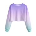thumbnail image 4 of hotojiny Fall Fashion Women Crew Neck Crop Tops Long Sleeve Lightweigh Tee Shirt Loose Cropped Sweatshirts, 4 of 4