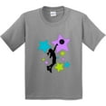 thumbnail image 3 of Inktastic Girl Playing Basketball Purple, Blue, Green Stars Youth T-Shirt, 3 of 5