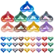 40 Pcs Heart Jewelry Necklace Beads Love Spacer Romantic Ab Color Loose DIY Acrylic