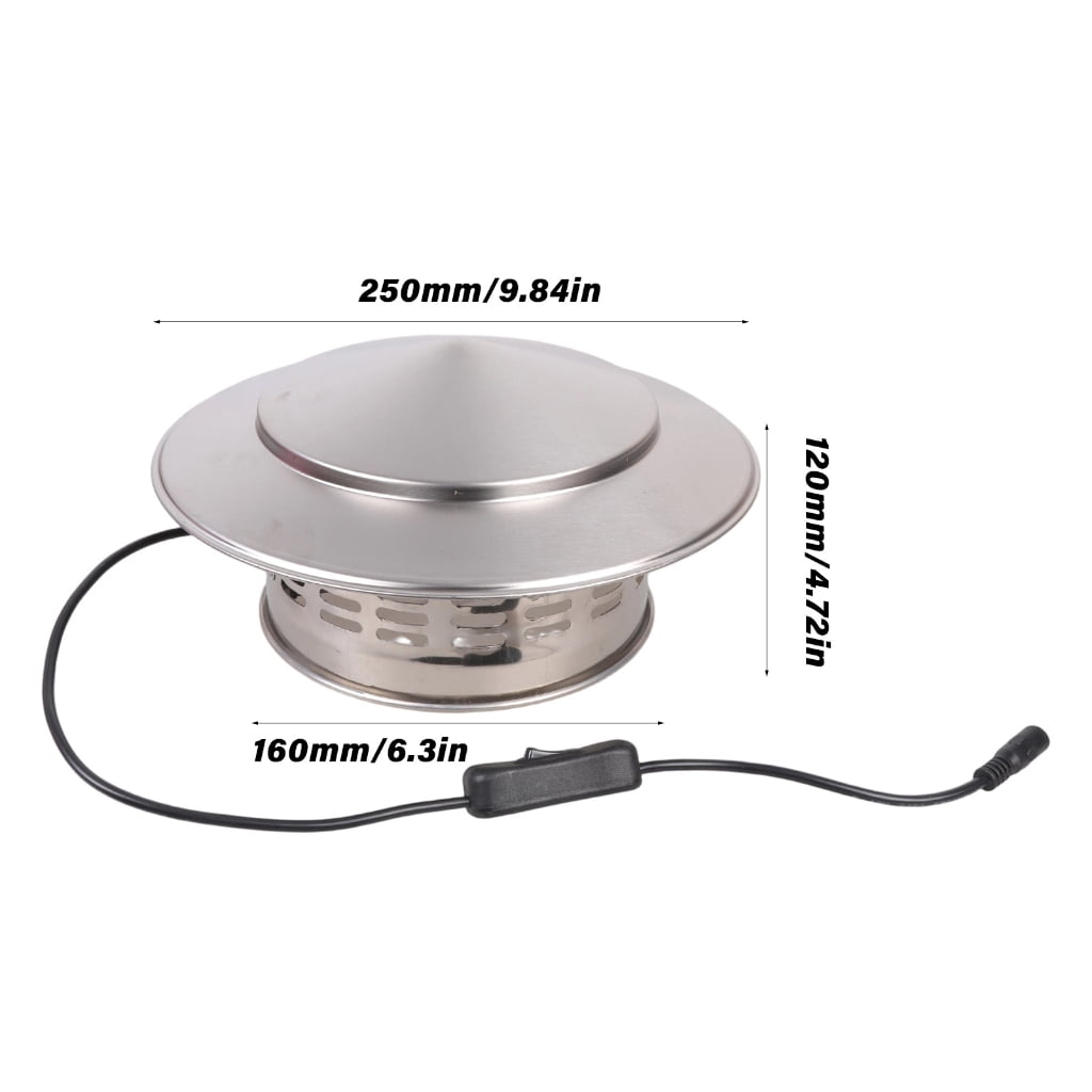 CEORPER 160mm 12V Stainless Steel Ventilation Fan for Damp Areas Includes Switches Bathroom Kitchen Basement Efficient Odor Control