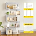 thumbnail image 6 of 6-Tier S-Shaped Geometric Bookshelf with LED Light, 3 Color Temperatures,Modern Open Shelving, Touch & Remote Control, Wooden S-Shape Storage Display Unit for Home Office,White, 6 of 9