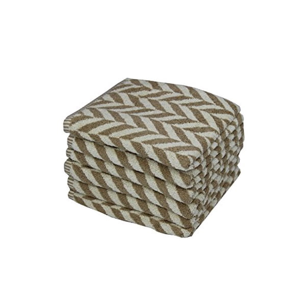 Violet Linen VL-68922-HND-VERSALS-TAUP-6PK Serviettes à Main Super Douces et Absorbantes Versailles, Ensemble de 6, 20 Pouces x 30 Pouces, Taupe