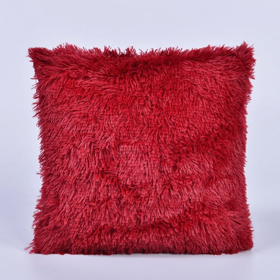 Vikakiooze Plush Cushion Cover Sofa Lumbar Pillow Cover Home Decoration Solid Colorful