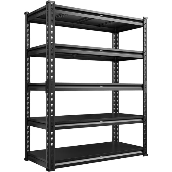 Exenoray 5-Tier Storage Shelves, 18"D x 40"W x 72"H Unit Metal Shelves, Garage Storage Shelving for Pantry Basement, Black