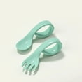thumbnail image 2 of Baby Training Thermostatic Fork And Spoon Set Children's Handle Cutlery With Short Handle And Curved Head Design, 2 of 4