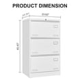 thumbnail image 4 of IVV 3 Drawer Lateral File Cabinet with Lock, White Horizontal Metal Filing Cabinet, Wide Three-Drawer File Cabinet for Office Home, Fits A4/F4/Letter/Legal File, 4 of 8