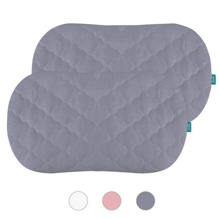 Bassinet Mattress Pad Cover Grey, Oval/Hourglass, 2 Pack, Microfiber, Waterproof and Soft, Fits for Halo Bassinest Swivel Sleeper Mattress