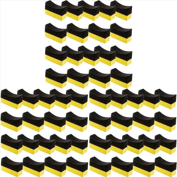 Paquete de 54 Almohadillas Aplicadoras de Vendaje de NeumáTicos Aplicador de Brillo de NeumáTicos Almohadilla de Vendaje Esponja de Pulido para Vidrio de Coche Acero Pintado