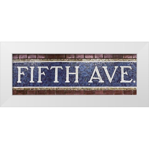 Sophie 6 14x7 White Modern Wood Framed Museum Art Print Titled - Fifth Ave.