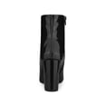 thumbnail image 2 of BLISSFUL STEP Women's Ankle Boots Faux Leather Chunky Heel Pointed Toe Side Zip Booties Black 6, 2 of 7