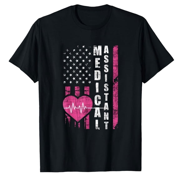 AALJY Medical Assistant - USA Flag Healthcare Worker Nurse Week MA T-Shirt