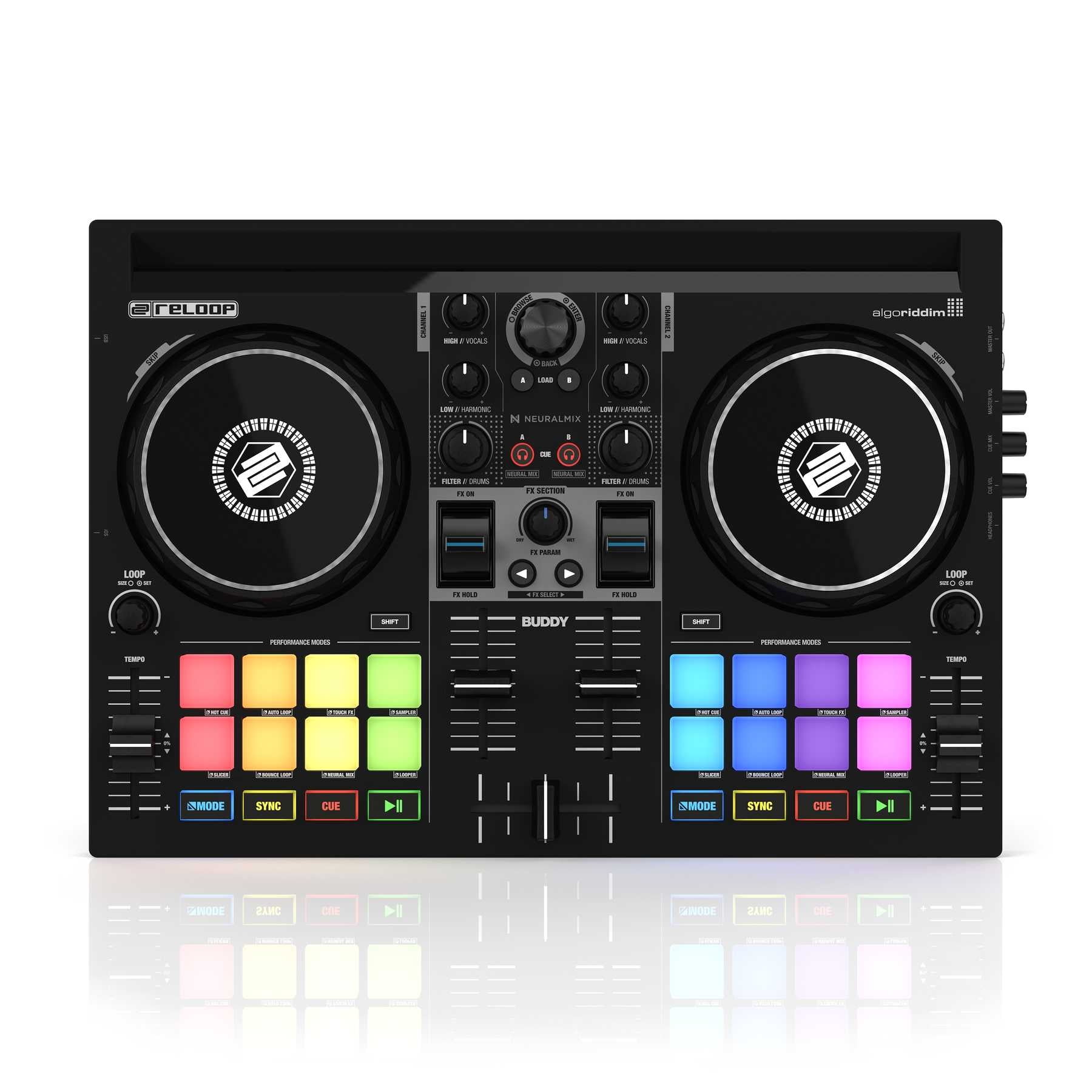 Reloop BEATMIX2 DJコントローラ本体 ReloopのPCDJコントローラーBEATMIX2 MK2の紹介ページです。