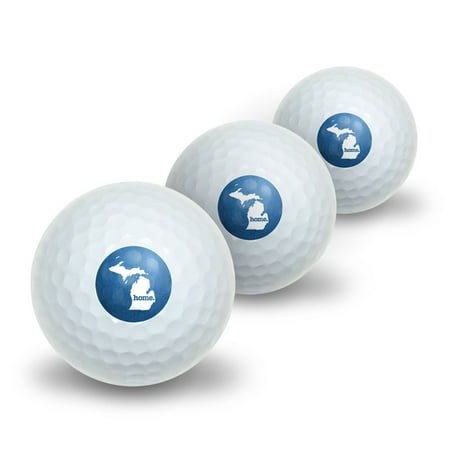 - Michigan MI Home State Novelty Golf Balls 3 Pack - Textured Denim Blue