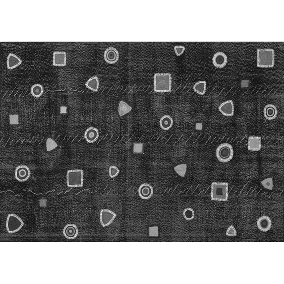 Ahgly Company Indoor Rectangle Abstract Gray Contemporary Area Rugs, 5' x 7'