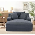 thumbnail image 5 of Modern Corduroy Oversized Chaise Lounge Chair 85cm for Living Room & Bedroom, No Assembly Needed, 5 of 9