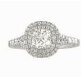 thumbnail image 2 of Arista 1.25 ct Cushion cut Swarovski Diamonds Double Halo Engagement Ring in Sterling Silver, 2 of 3