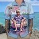 thumbnail image 3 of Camisa hawaiana con estampado 3D de Donald Trump Fighting para hombre, blusas de moda con solapas estilo hawaiano, estilo patriótico de EE. UU., 3 of 4