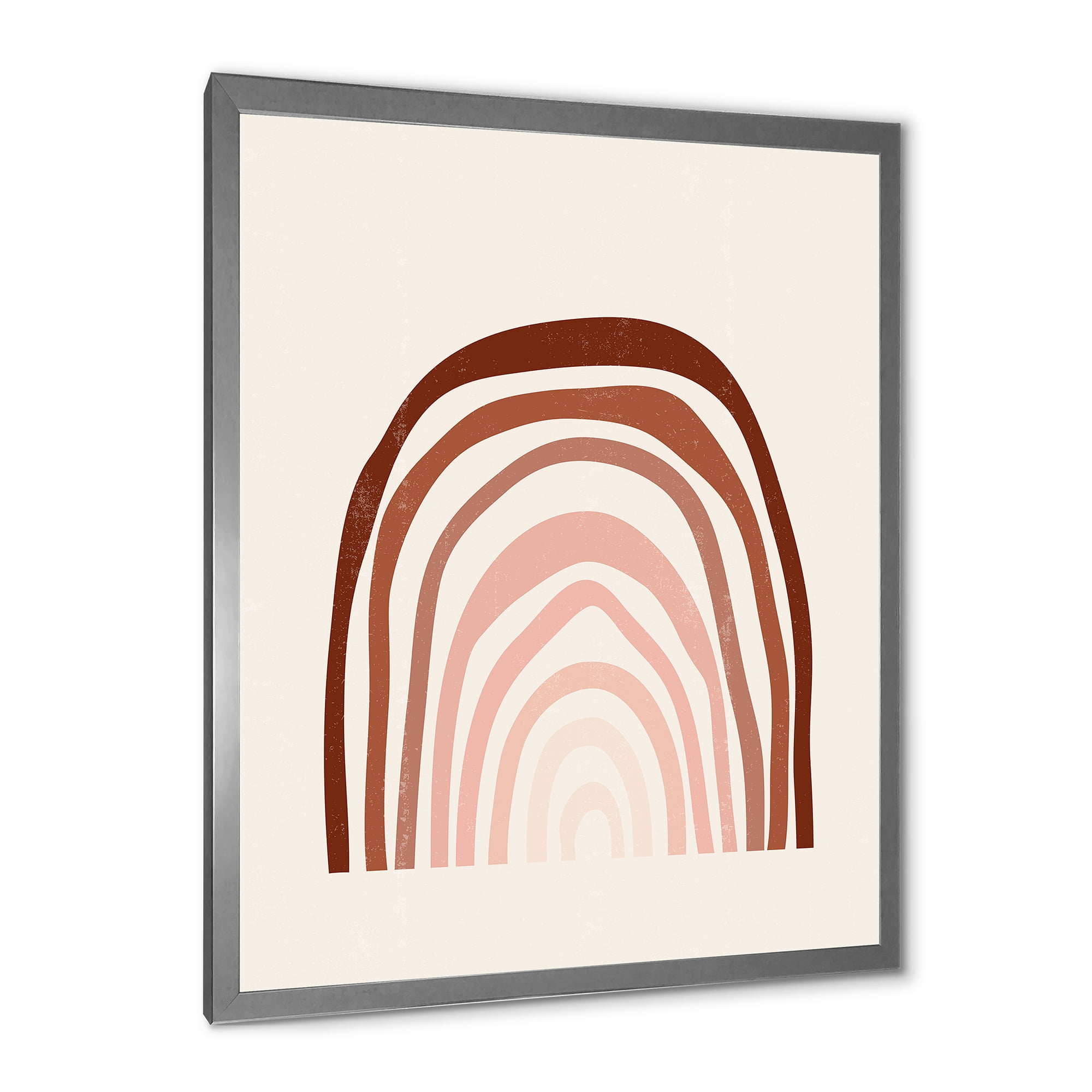 Designart 'Terracotta Minimalist Boho Art Rainbow I' Modern Framed Art Print