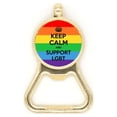 thumbnail image 1 of Transgender Bisexuals Flag LGBT Beer Bottle Cap Opener Stainless Steel Key Chain, 1 of 3