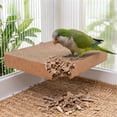 thumbnail image 4 of 1PCS Bird Cardboard Platform Hanging Parrot Cage Perch Bird Paw Grinding Stand Parakeet Chew Toys Parrot Cage Playground for Budgie Conure Cockatiel Finch (Large), 4 of 6