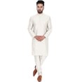 thumbnail image 1 of SKAVIJ Ensemble de Pyjama Kurta pour les Hommes Indiens Robe de Soirée Off-White XL, 1 of 6