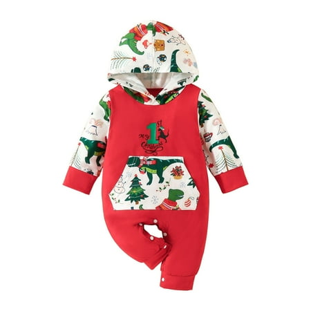 

WUDATI Halloween Chistmas Boys Girls Sets Toddler Boys Winter Baby Girls Boys Christmas Outfits Long Sleeve Romper Bodysuit Xmas Dinosaur Christmas Tree Print Jumpsuit Fall Winter Clothes