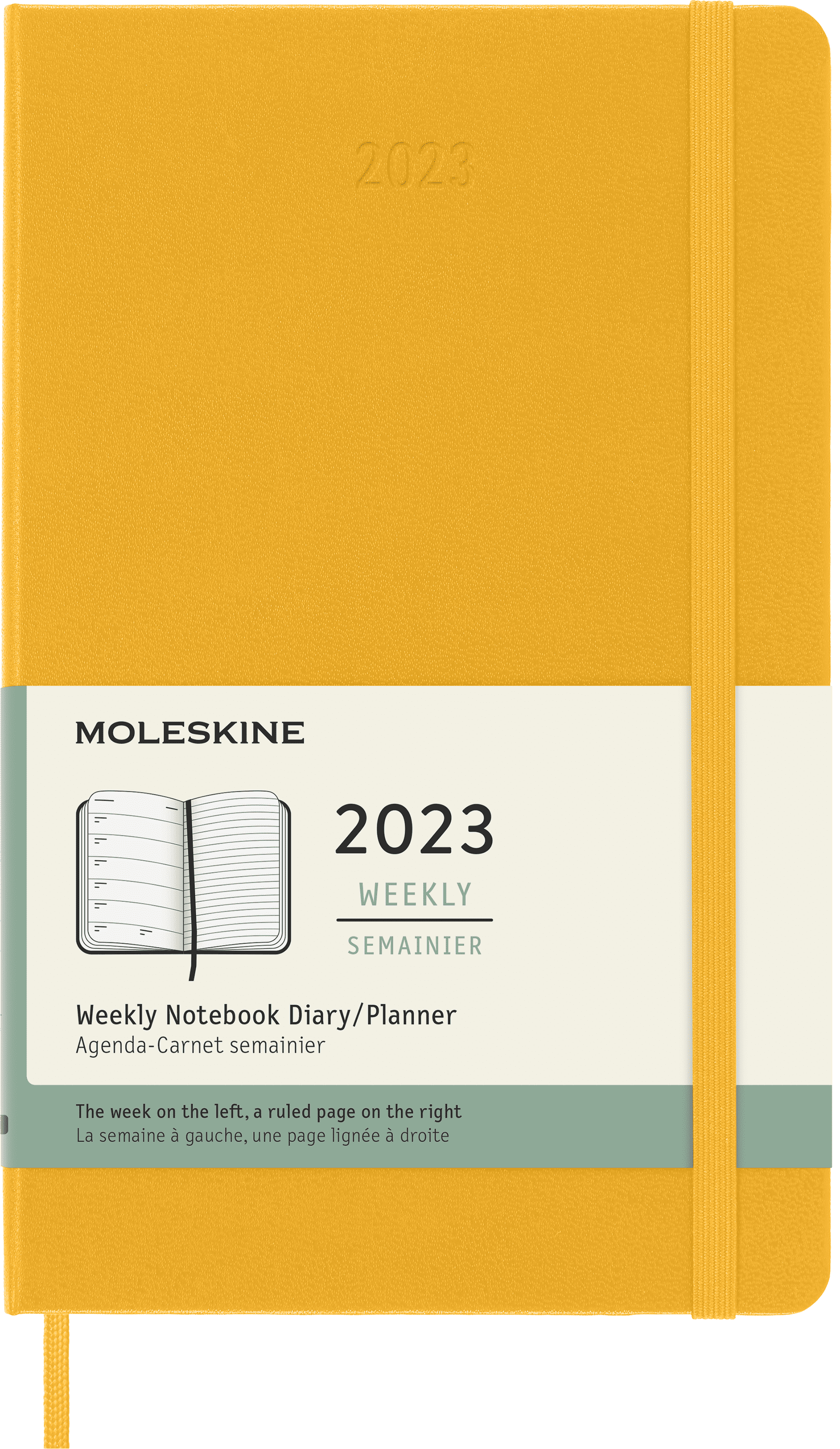 Moleskine 2023 Weekly Notebook Planner, 12M, Large, Orange Yellow, Hard (5 x 8.25) (Calendar