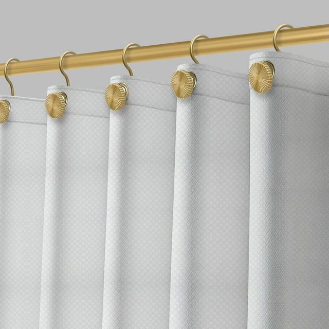 Cortina de baño Acento Diamonds 183x183 cm con ojales dorados, dobladillo magnetico y tacto suave, Esmerilado