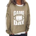 thumbnail image 1 of Outfmvch Chandails à Capuchon pour Femmes Hauts à Manches Longues Monogramme Imprimé Ample Col Rond Chandail en Molleton Manches Longues pour Femmes Kaki L, 1 of 3