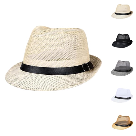 Panama Hats for Men Women Summer Lightweight Breathable Mesh Sun Hat Fedora Trilby Hats