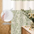 thumbnail image 3 of No Hook Shower Curtain, Sage Green Flowers Shower Curtains for Bathroom with See Through Top Window, Rustic Pastoral Botanical Floral Leaf Waterproof & Washable Bath Curtain Small Stall 36"x78", 3 of 9