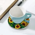 thumbnail image 5 of SKYSONIC Round Drink Coasters 2 Pcs Oil Painting Landscape with Sunflowers Absorbent Ceramic Coaster with Cork Base for Coffee Cups for Home Decor, 5 of 6