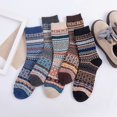 thumbnail image 2 of BJUTIR Warmth And Socks Autumn Women's Thickened 5 Pairs Of Wave Winter Socks Womens Socks Size 6-8, 2 of 5