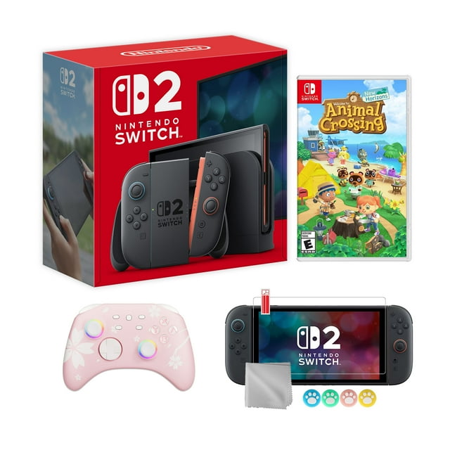 Nintendo Switch 2 Console 256GB 7.9-Inch 1080P HDR Touch Screen, Joy-Con 2 with Mouse Sensor, Dock, with Animal Crossing: New Horizons And Mytrix Wireless Switch Pro Controller & Accessories