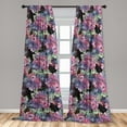 thumbnail image 2 of Dreamy Flowers Window Curtains, Fantasy Themed Blooming Floral Pattern Botany Feels Artwork, Lightweight Decor 2-Panel Set with Rod Pocket, Pair of - 28"x95", Pale Fuchsia Seafoam Rose, by Ambesonne, 2 of 3