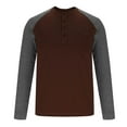 thumbnail image 4 of hotojiny Men's Henley Shirts Long Sleeve Lightweight Button Pullover Casual Fashion Colorblock Slim Fit Golf Tee Tops with Pocket, 4 of 5