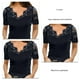 thumbnail image 5 of Camisa De Encaje,Mujeres Cuello En V Casual Mujer Blusa Casual Elegante Encaje Manga Corta Tops Diseño De Clase Mundial, 5 of 6