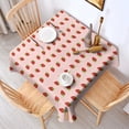 thumbnail image 2 of Red Strawberry Plants Fruit Pink Pattern Square Tablecloth,Waterproof Square Table Cover,Wipeable Spillproof Washable Table Cover for Home Kitchen Party Decor 42"X42"(107x107cm), 2 of 6