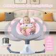 thumbnail image 6 of Beuway Electric Baby Swing for Infants - Bluetooth Music Speaker with 12 Lullabies,4 Speeds,4 Timers,Remote Control, Pink, 6 of 10