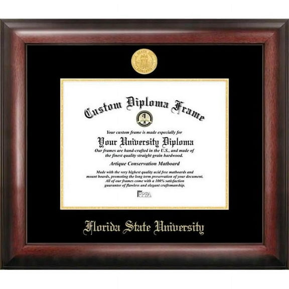 Campus Images FL985GED-1185 11 x 8.5 in. Florida State University Gold Embossed Diploma Frame - Satin Mahogany